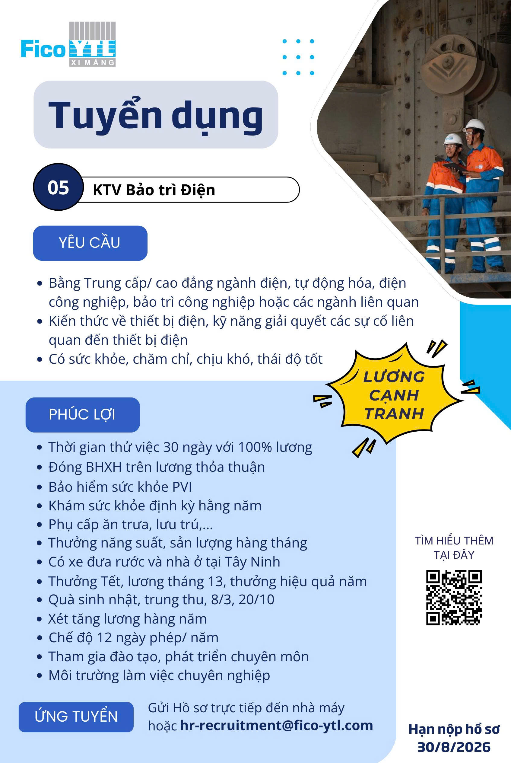 Fico Tây Ninh Tuyển dụng